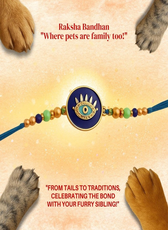 Sage Square Paw Bandhan Evil Eye Rakhi for Dogs, Cats & Small Pets | Celebrate Bonds of Love This Raksha Bandhan | Cute Rakhi with Beads | Gift for Pet Lovers & Furry Companions (Type 7) - Image 5